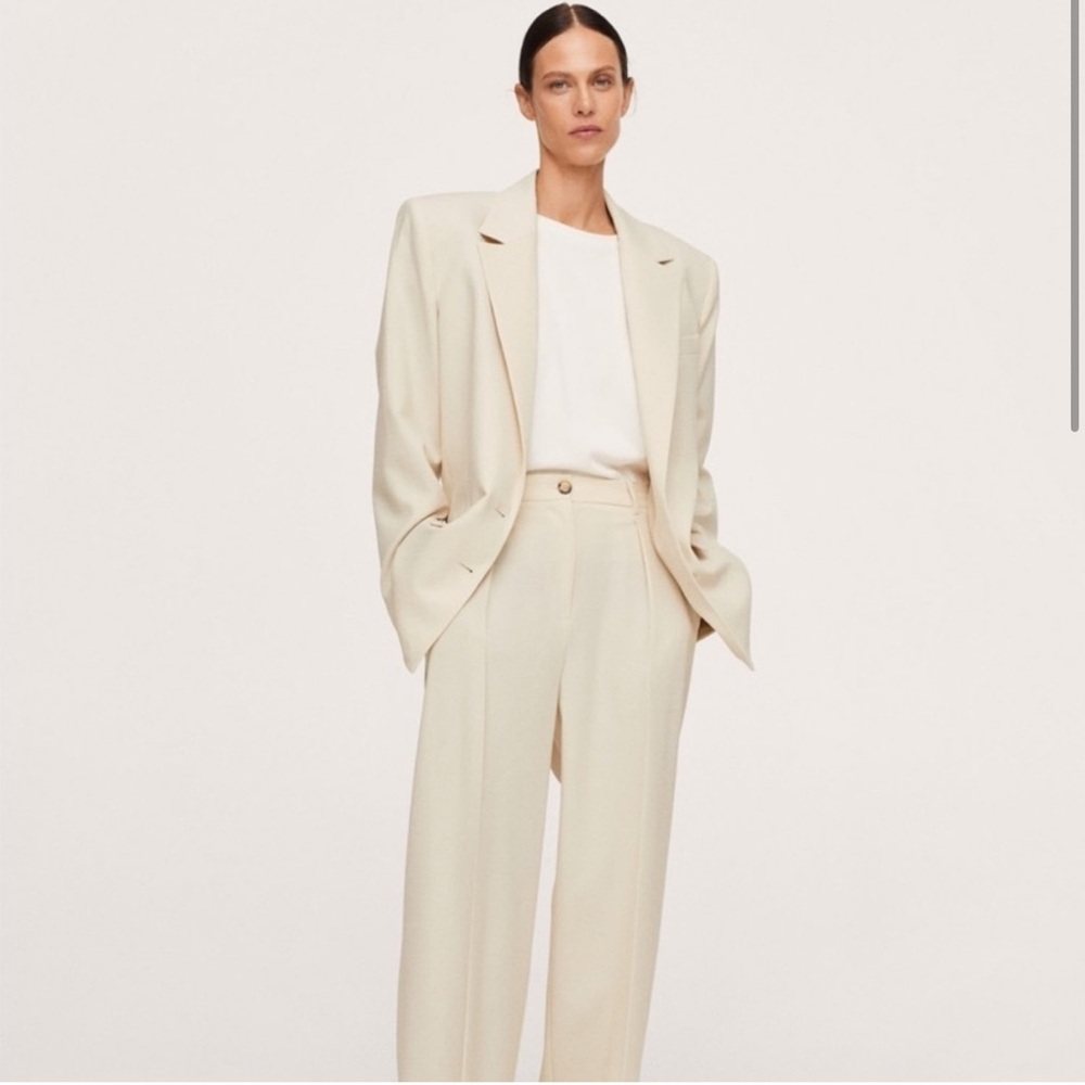 Pernille Teisbaek x Mango Structured Cream Blazer | Size XS | NWT